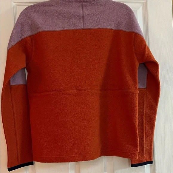 Cotopaxi/Abrazo Women’s NWOT Color block Plum/Cayenne Fleece Pullover Half-Zip S - Picture 4 of 6